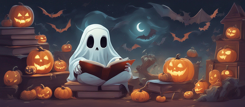 Spöke som läser en bok