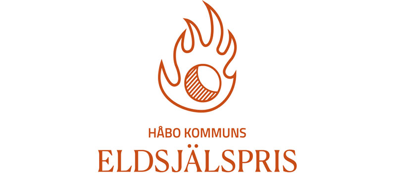 En orange flamma och texten Håbo kommuns eldsjälspris