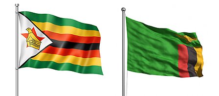 Zimbabwes flagga och Zambias flagga